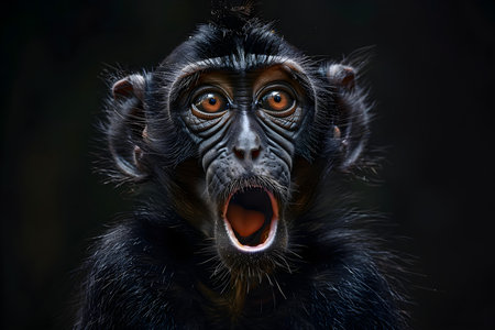 Humorous Monkey Image With Surprised Expression - Ideal for Memes. Concept Monkey Memes, Surprised Expression, Humorous Animals, Funny Images, Viral Contentの素材
