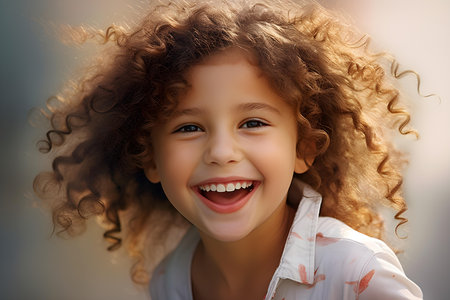 Closeup portrait of a joyful young girl with clean teeth perfect for dental ads. Concept Portrait Photography, Dental Advertising, Closeup Shots, Clean Teeth, Young Girlの素材