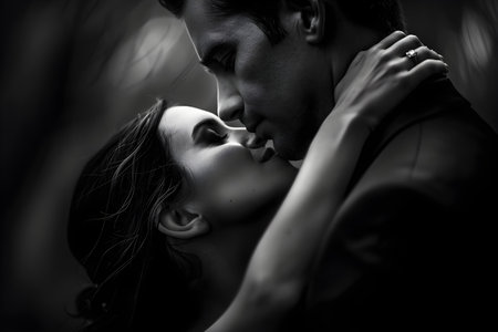 Eternal bond of love: A romantic embrace captured between a couple. Concept Romantic Photography, Couple Portraits, Love Story Photoshoot, Romantic Embrace, Eternal Bondの素材