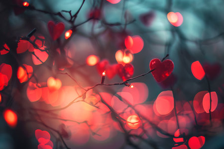 Generating Bokeh Lights On Valentine's Day Creates A Distinctive Blurred Effect Graphic Resourceの素材