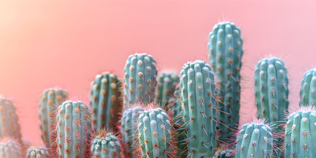 Thrive in arid desert cacti exhibit resilience and adaptability to harsh conditions. Concept Desert Life, Cacti Adaptation, Harsh Environment, Resilient Plants, Arid Ecosystemの素材