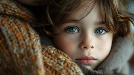 A shy child seeking refuge behind their mothers arm bored and listless. Concept Family Portraits, Candid Moments, Storytelling Photographyの素材