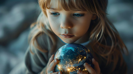 Young space enthusiast holding model of a planet aspires to become an astronaut. Concept Space Enthusiast, Future Astronaut, Young Dreamer, Planet Model, Aspirationsの素材