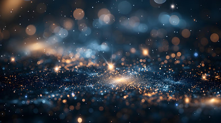 Glittering galaxy stars against a dark night sky with bokeh light. Concept Starry Night Photography, Galactic Skies, Bokeh Lights, Celestial Landscapes, Glittering Cosmosの素材