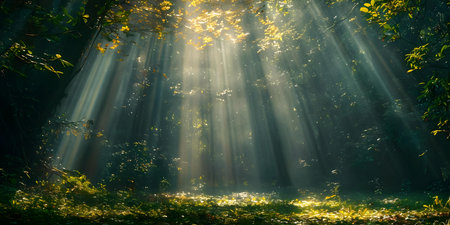 Enter the captivating world of a magical forest where nature surprises and delights. Concept Enchanted Forest, Nature Exploration, Whimsical Creatures, Hidden Treasures, Otherworldly Adventuresの素材