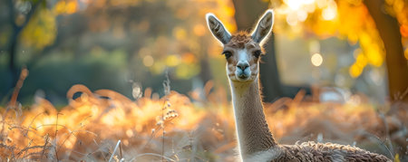 A fashionable llama confidently navigates the city, bridging past and present trends. Concept Fashion, Llama, City Life, Trends, Confidenceの素材