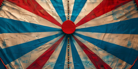 Circus-themed Promotions with a Color Scheme of White, Blue, and Red. Concept Circus Promotions, Color Scheme, White, Blue, Redの素材