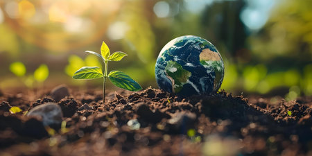 Promoting environmental awareness through Earth Day celebrations and prioritizing nature protection. Concept Earth Day Celebrations, Environmental Awareness, Nature Protectionの素材