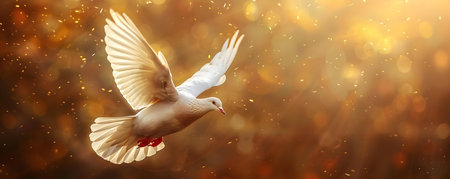 The Holy Spirit's Dove Soaring in the Beautiful Sunlight: An Illustration. Concept Religious Symbols, Spiritual Art, Biblical Imagery, Symbolic Illustrationsの素材