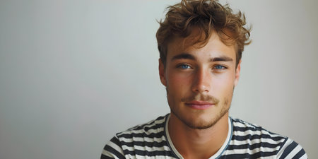 A Model Wearing Black and White Striped Attire. Concept Fashion, Black and White, Modeling, Styling, Striped Attireの素材