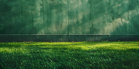 A neatly trimmed grass carpet with a bright green color creating a beautiful and lush texture. Concept Landscape Photography, Greenery, Texture, Nature, Tranquilityの素材