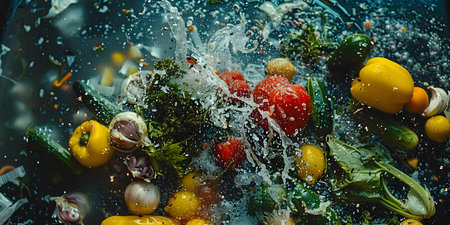 Reducing Food Waste: Image of Spoiled Vegetables in Trash Can. Concept Food Waste, Vegetables, Environment, Waste Management, Recyclingの素材