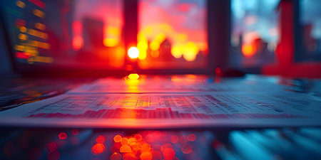 A closeup of a financial report with graphs and charts symbolizing business analysis and strategy. Concept Business Analysis, Financial Report, Graphs and Charts, Strategy, Closeup Shotの素材