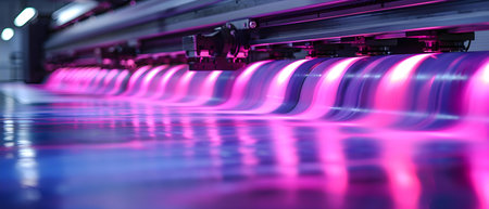 Digital inkjet printer in operation for large format printing. Concept Inkjet Printing, Large Format Printer, Digital Technology, Printing Operations, Graphic Designの素材