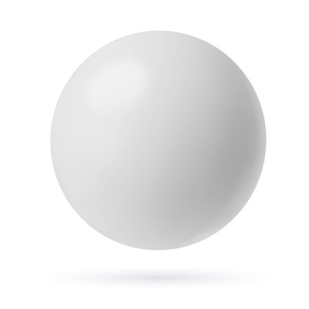 White sphere 3D realistic abstract shape vector illustration isolated on white backgroundのイラスト素材