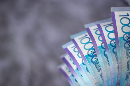 Ukrainian money, hryvnias, closeupの写真素材