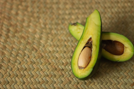 Avocado on wooden background. Avocado is a healthy food.の写真素材