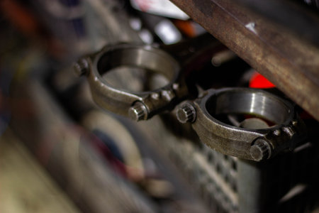 Close-up of a car mechanic's tools. Selective focus.の写真素材