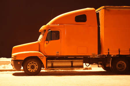 orange truckの写真素材