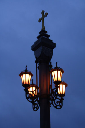 torches of big templeの写真素材