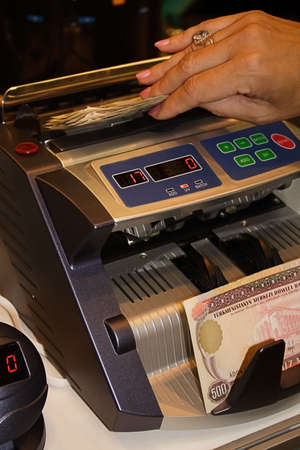 The machine for calculation of moneyの写真素材