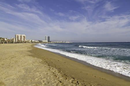 barcelona beach during summerの写真素材