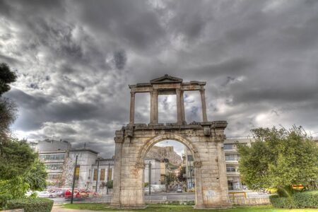 high dynamic photo of Adrianou Gate in Athensの写真素材