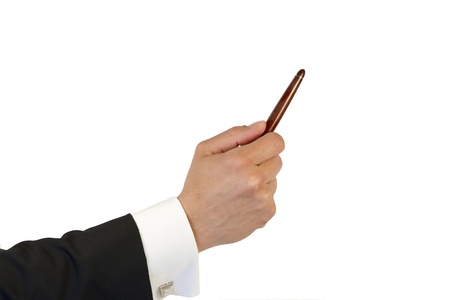 photo of a hand holding a  luxury penの写真素材