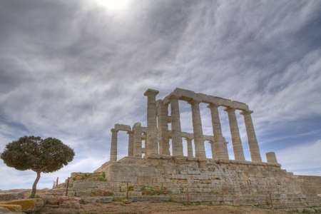 temple of poseidon in Sounio, Greeceの写真素材