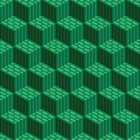3 d pattern of cubes with an image of intertwining stripes.のイラスト素材