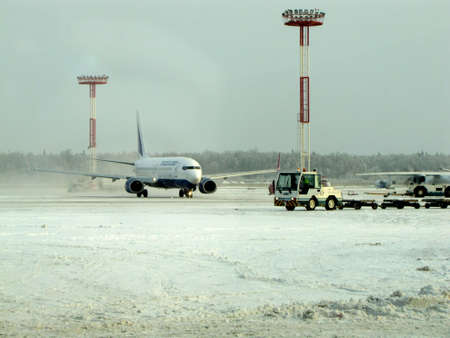 snowbound airportのeditorial素材