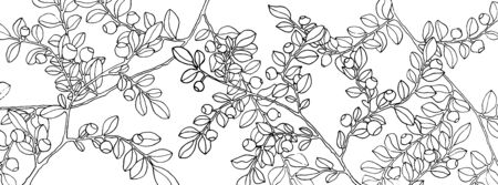 Vintage Bilberry Seamless Patternのイラスト素材