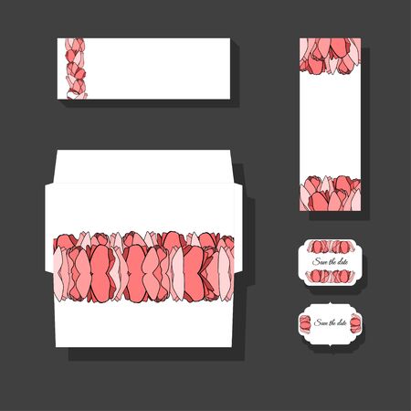 Set of vintage wedding cards invitationsのイラスト素材