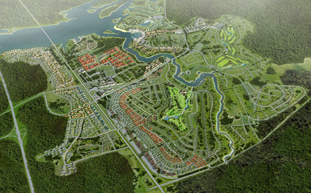 Land and property business from aerial view.の写真素材