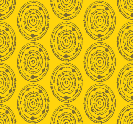 Seamless Circle Pattern. Abstract Vector Minimal Yellow Background. Contemporary Textile Ornament.のイラスト素材