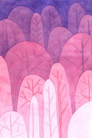 watercolor tree pattern gradient backgroundの写真素材