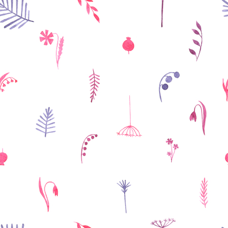Seamless cute watercolor floral pattern background.の写真素材