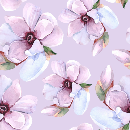 Seamless watercolor romantic floral patternのイラスト素材