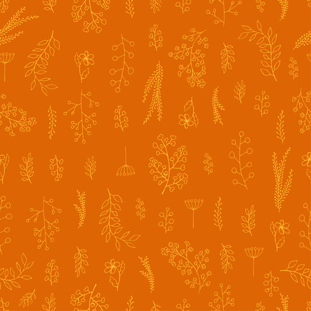 Vector vintage seamless floral pattern. Herbs and wild flowers. Botanical Illustration engraving style.のイラスト素材