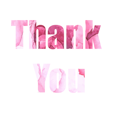 Watercolor thank you lettering. Template for designのイラスト素材