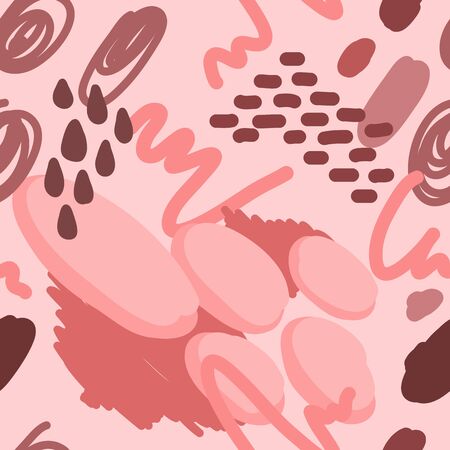 Abstract seamless pattern. Hand drawn ink elements texture.のイラスト素材