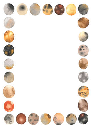 Frame of hand drawn watercolor circlesの写真素材