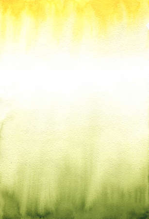 Watercolor background with yellow and green stains and gradientの写真素材