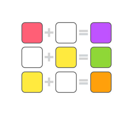 Game for kids. Color mixing. Color icon setのイラスト素材