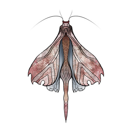 Introducing an exquisite painting of a butterfly, done in bright and pastel colors.の写真素材