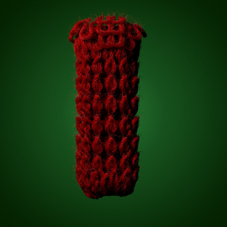 3d Knitted letter of English alphabet. Cute handmade font. 3d rendering typeの写真素材