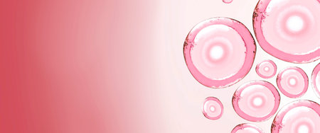 Beautiful pink banner with 3d illustration cells and copy space. Great for medical vitro...