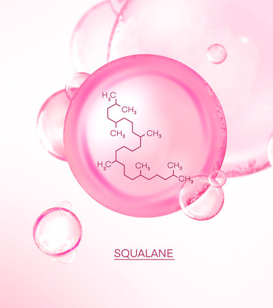 3d illustration of squalene in a facial serum or in a cosmetic liquid.の写真素材