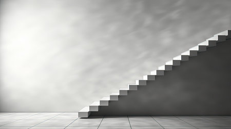 Minimalistic white interior with concrete great walls. Photobackround for business centerの素材