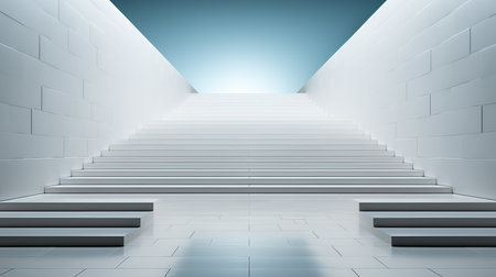 Minimalistic white interior with concrete great walls. Photobackround for business centerの素材